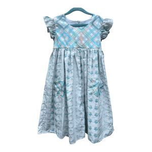 Evie’s closet size 8 dress with chore pockets plaid novelty print cottagecore